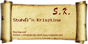 Stuhán Krisztina névjegykártya
